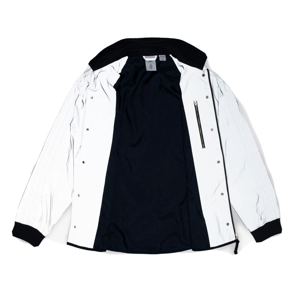 NWT Adidas Blondey Coach Skateboarding Jacket mens Reflective Silver GS9265